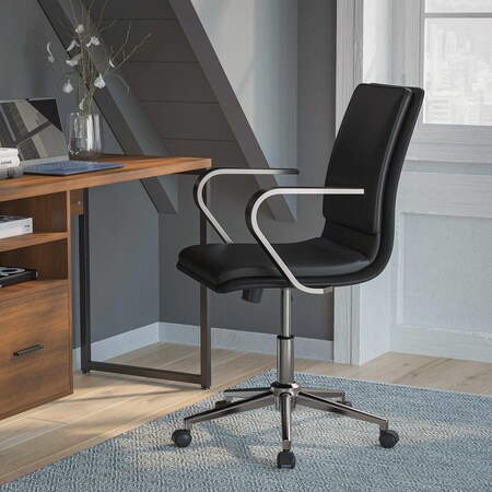 Flash Furniture Black LeatherSoft Office Chair with Chrome Arms GO-21111B-BK-CHR-GG